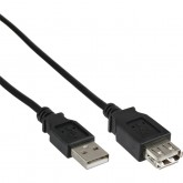 KABEL INLINE VERLENG USB-A 2.0 M/V 1.8 M ZWART
