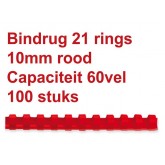 BINDRUG FELLOWES 10MM 21RINGS A4 ROOD