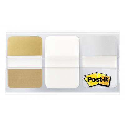 INDEXTABS POST-IT 686 25MMX38MM WIT GOUD ZILVER