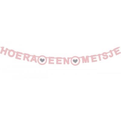 LETTERSLINGER HAZA HOERA EEN MEISJE ROZE