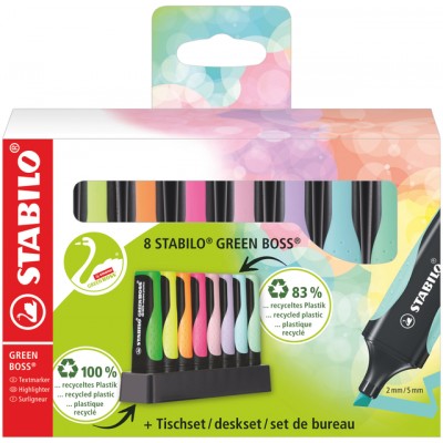 MARKEERSTIFT STABILO GREEN BOSS DESKSET 8 STUKS