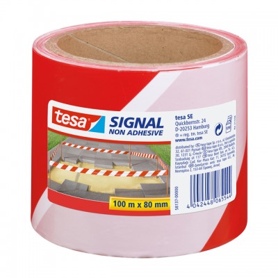 SIGNAALLINT TESA 58137 60MMX100M ROOD/WIT