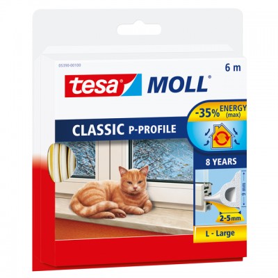 TOCHTSTRIP TESA MOLL 05390 P PROFIEL 9MMX6M WIT