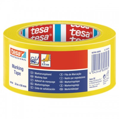 MARKERINGSTAPE TESA 60760 PVC 50MMX33M GEEL