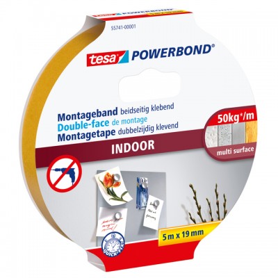 POWERBOND TESA 55741 MONTAGETAPE INDOOR 19MMX5M5M