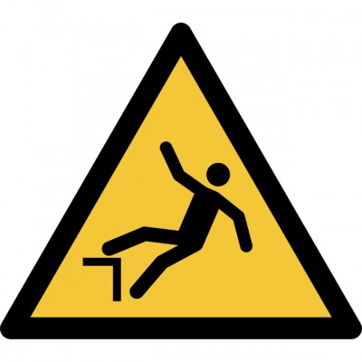 PICTOGRAM TARIFOLD WAARSCHUWING VALGEVAAR 200X176MM