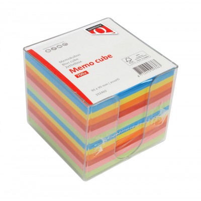 MEMOKUBUS QUANTORE 90X90MM TRANSPARANT ASSORTI