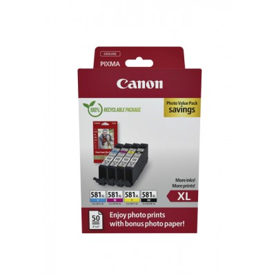 INKCARTRIDGE CANON CLI-581XL + 50VEL 10X15CM