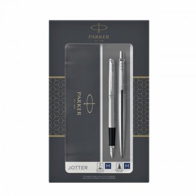 BALPEN EN VULPEN PARKER JOTTER STEEL CT