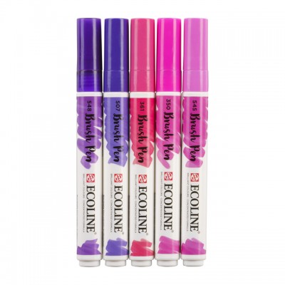 BRUSHPEN TALENS ECOLINE SET-VIOLET ASS