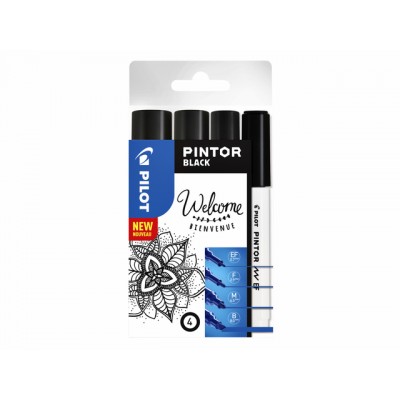 VILTSTIFT PILOT PINTOR MONOCOLOR ASS BREEDTE ZWART