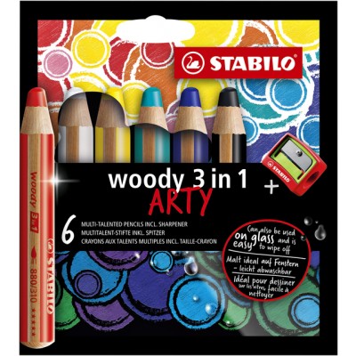 KLEURPOTLOOD STABILO WOODY 880 MET PUNTENSLIJPER