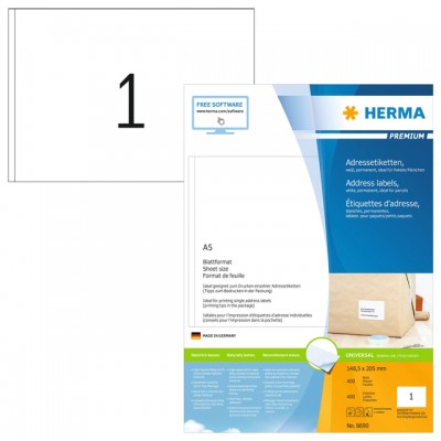 ETIKET HERMA 8690 148.5X205MM PREMIUM A5 400ST