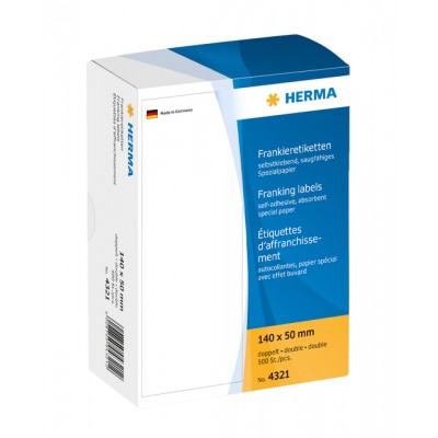ETIKET HERMA FRANKEER 4321 140X50MM DUBBEL 500ST