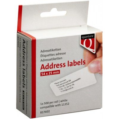 LABEL ETIKET QUANTORE 11352 54MMX25MM RETOUR WIT