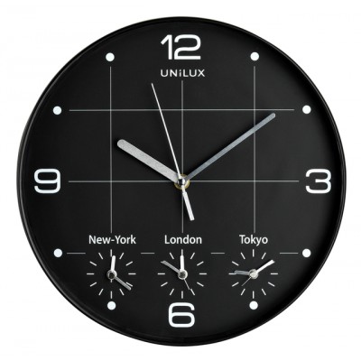 WANDKLOK UNILUX KLOK ON TIME 30.5CM METALLIC GRIJS