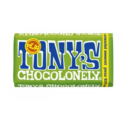 TONY'S CHOCOLONELY PUUR AMANDEL ZEEZOUT 180GR