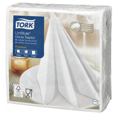 SERVET TORK 39X39CM 478711 LINSTYLE WIT 50 STUKS