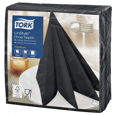 SERVET TORK 39X39CM 478726 LINSTYLE ZWART 50 STUKS