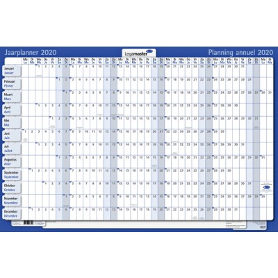 JAARPLANNER 2021 LM 60X90CM HORIZONTAAL OPROLBAAR