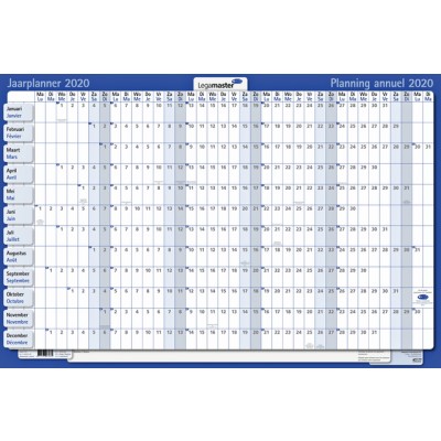 JAARPLANNER 2021 LM 60X90CM HORIZONTAAL GELAMINEERD