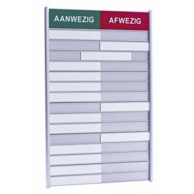 INFOBORD POSTA AAN/AFWEZIGHEIDSBORD 15 PLAATSEN