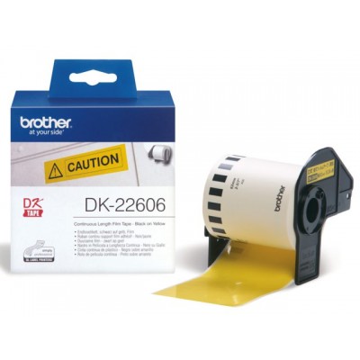 LABEL ETIKET BROTHER DK-22606 62MMX15.24M GEEL
