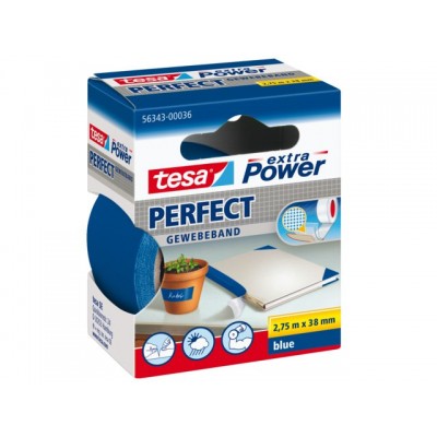 PLAKBAND TESA 56343 38MMX2.75M TEXTIEL BLAUW