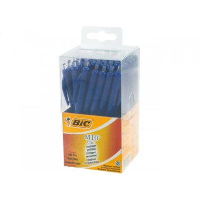 BALPEN BIC M10 CLIC M BLAUW IN PLASTIC DOOS