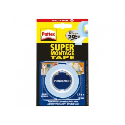 PLAKBAND PATTEX 19MMX1.5M SUPERMONTAGE 20KG 2Z