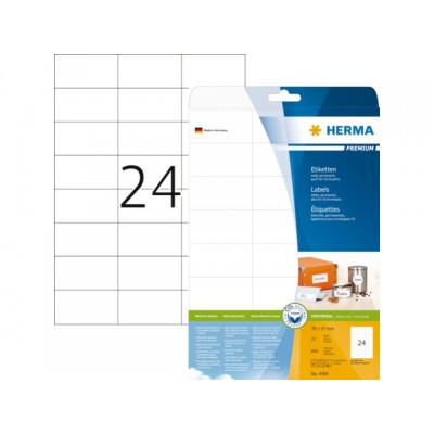 ETIKET HERMA 4390 70X37MM PREMIUM A4 600ST