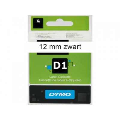 LABELTAPE DYMO 45013 12MMX7M D1 WIT/ZWART