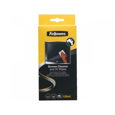 REINIGINGSSET FELLOWES SCHERM SPRAY 125ML+DOEKJES