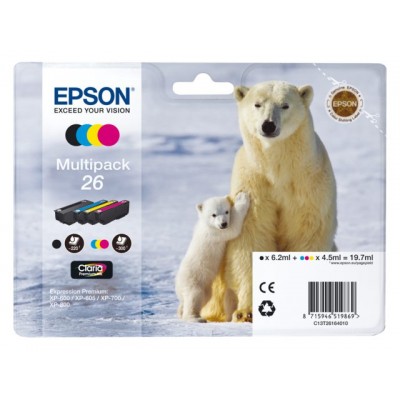 INKCARTRIDGE EPSON T261640 ZWART 3 KLEUREN