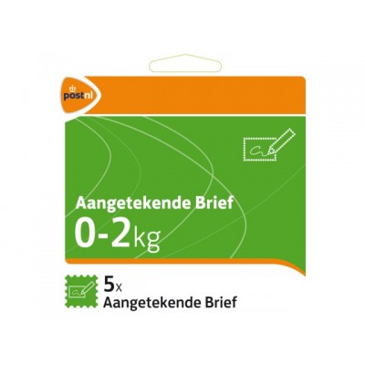 PAKKETZEGEL AANGETEKEND BRIEF ZELFKLEVEND 0-2 KG