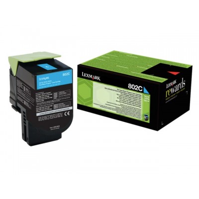 TONERCARTRIDGE LEXMARK 80C20C0 PREBATE 1K BLAUW