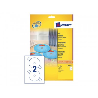 ETIKET AVERY CD L7676-25 LASER INKJET OPAAK