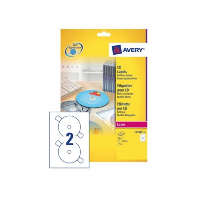 ETIKET AVERY CD L7760-25 LASER HOOGGLANS 50ST