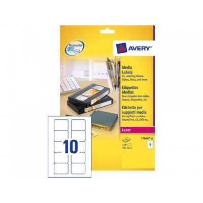 ETIKET AVERY L7666-25 70X52MM 3.5" DISK 250ST