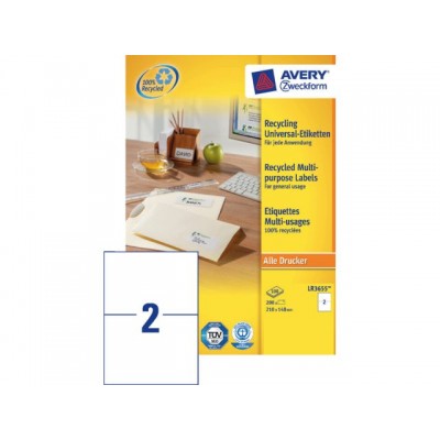 ETIKET AVERY ZWECK LR3655 210X148MM 200ST RECY