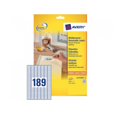 ETIKET AVERY L4731REV-25 25.4X10MM 4725ST