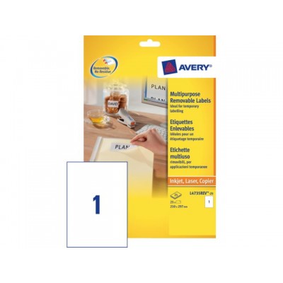 ETIKET AVERY L4735REV-25 210X297MM 25ST