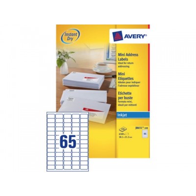 ETIKET AVERY J8651-100 38.1X21.2MM 6500ST