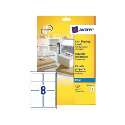 ETIKET AVERY J8565-25 99.1X67.7MM TRANSP 200ST