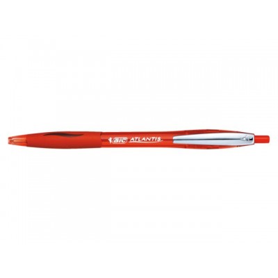 BALPEN BIC ATLANTIS METALEN CLIP ROOD