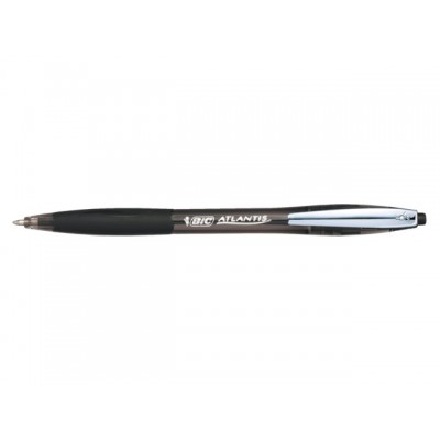 BALPEN BIC ATLANTIS METALEN CLIP ZWART