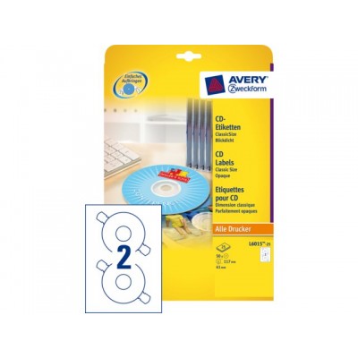 ETIKET AVERY ZWECK CD L6015-25 50ST