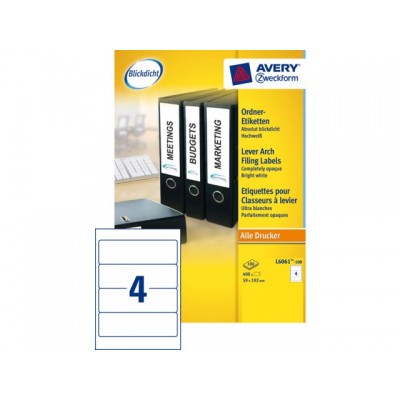 RUGETIKET AVERY ZWECK L6061-100 192X59MM 400ST