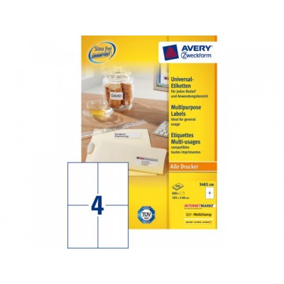 ETIKET AVERY ZWECK 3483-200 105X148MM 800ST