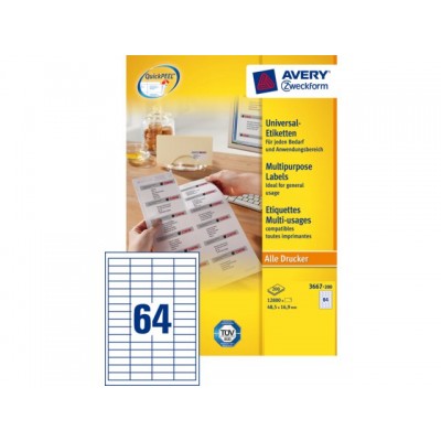 ETIKET AVERY ZWECK 3667 48.5X16.9MM 12800ST
